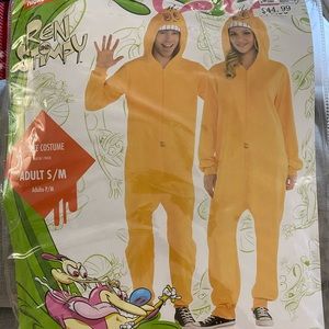 Halloween Costume | Ren & Stimpy | Adult S/M Ren Zipster Onesie